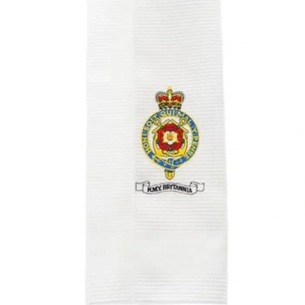 Britannia Crest Tea Towel, The Royal Yacht, Britannia, Edinburgh, Embroidered.